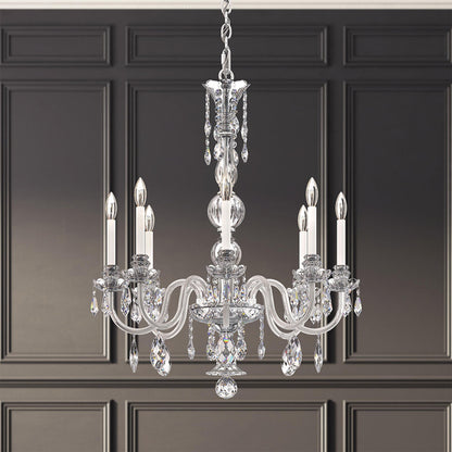 Hamilton Nouveau 35"H x 28"W 7-Light Crystal Chandelier in Silver