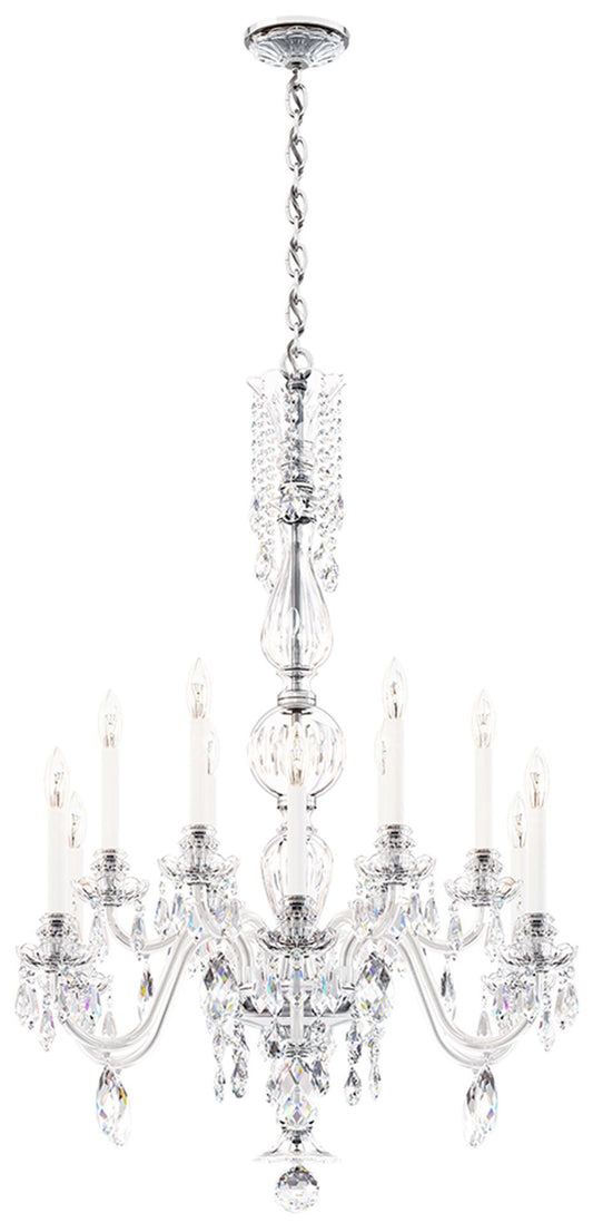 Hamilton Nouveau 44"H x 30"W 8-Light Crystal Chandelier in Silver