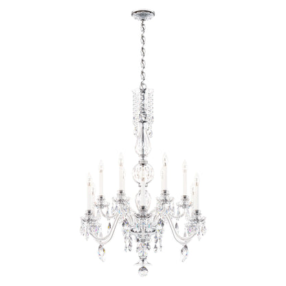 Hamilton Nouveau 44"H x 30"W 8-Light Crystal Chandelier in Silver
