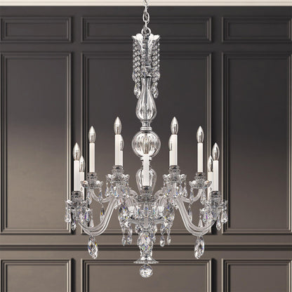 Hamilton Nouveau 44"H x 30"W 8-Light Crystal Chandelier in Silver