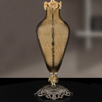 Hand Blown Brown Glass Table Lamp