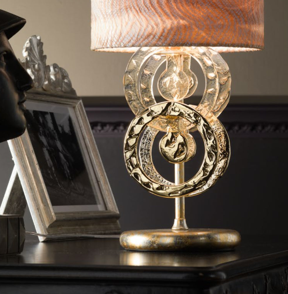 Hand Made Gold Glass Italian Table Lamp