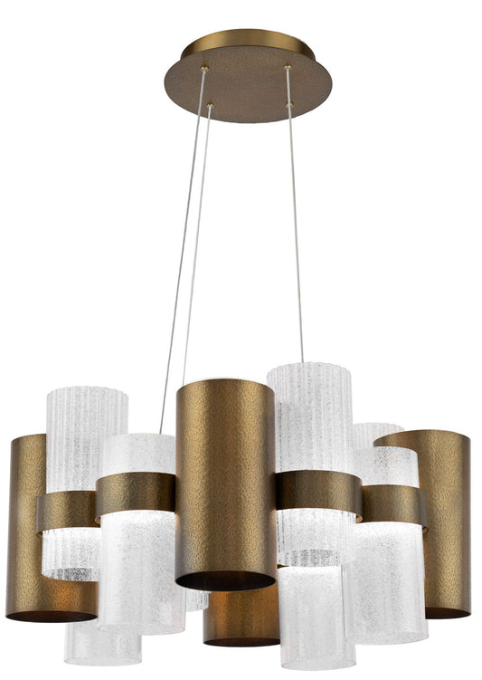 Harmony 13.75"H x 34.5"W 18-Light Chandelier in Aged Brass