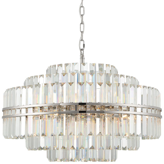 Hayes 28" Wide Polished Nickel Crystal 16-Light Chandelier