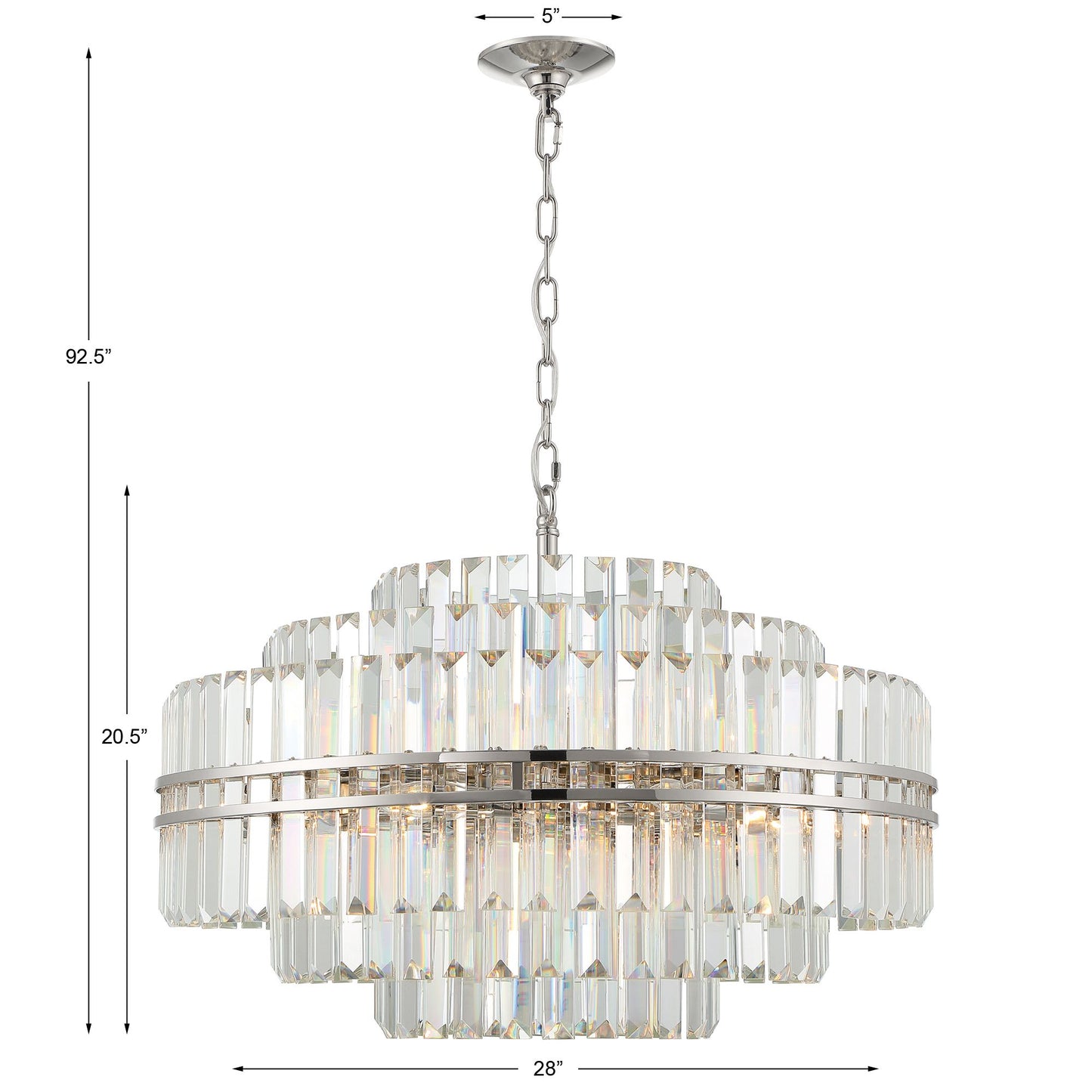 Hayes 28" Wide Polished Nickel Crystal 16-Light Chandelier