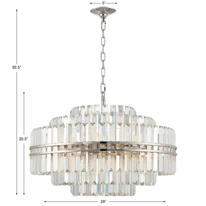 Hayes 28" Wide Polished Nickel Crystal 16-Light Chandelier