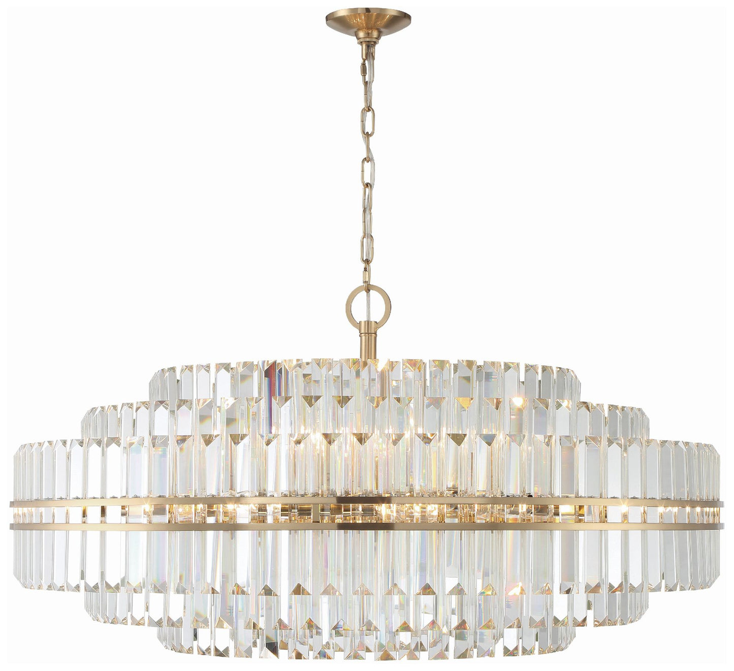 Hayes 32 Light Aged Brass Chandelier