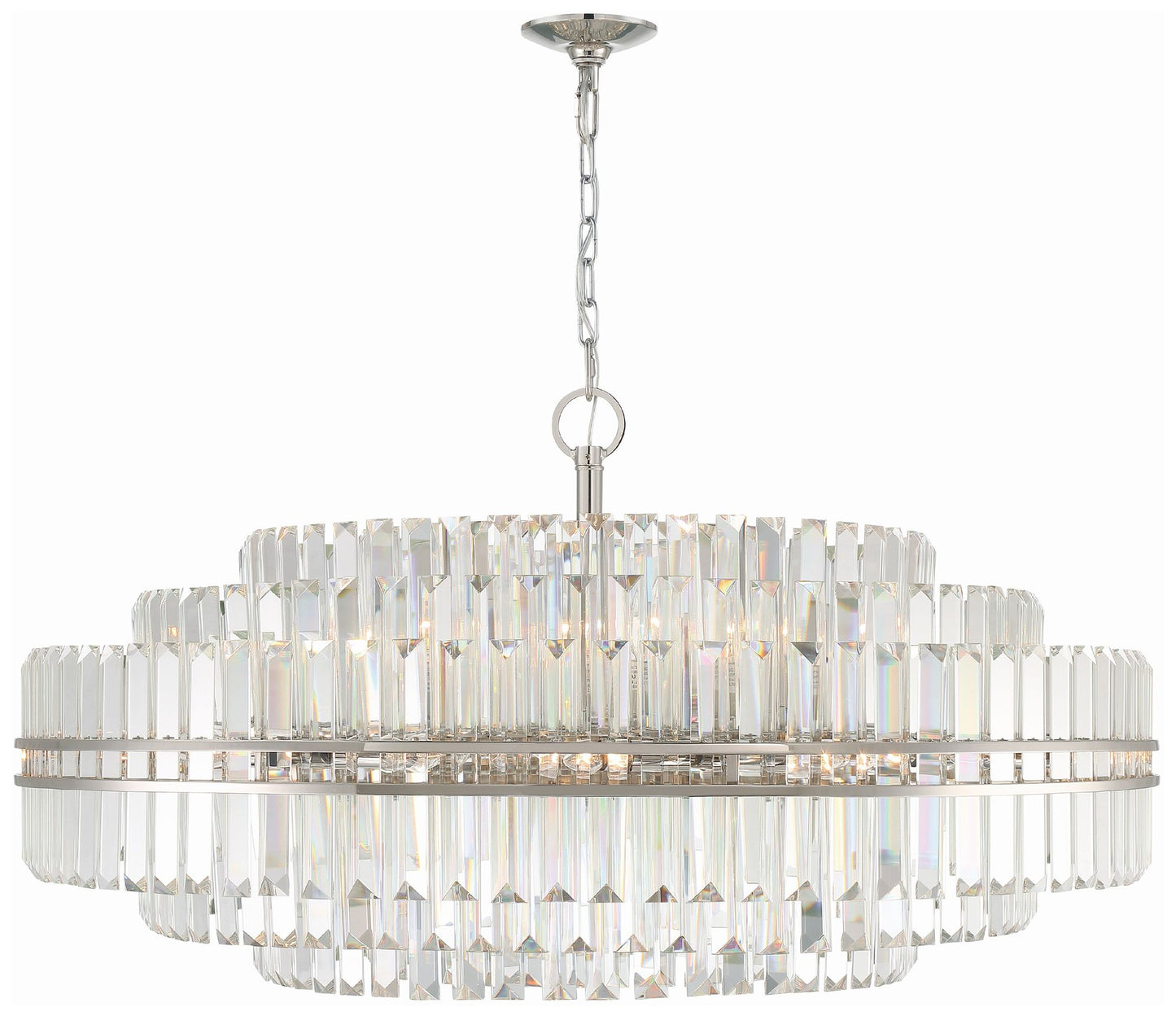 Hayes 40 1/2" Wide Polished Nickel and Crystal Chandelier