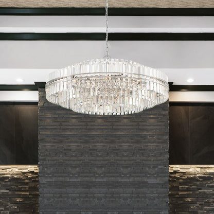 Hayes 40 1/2" Wide Polished Nickel and Crystal Chandelier