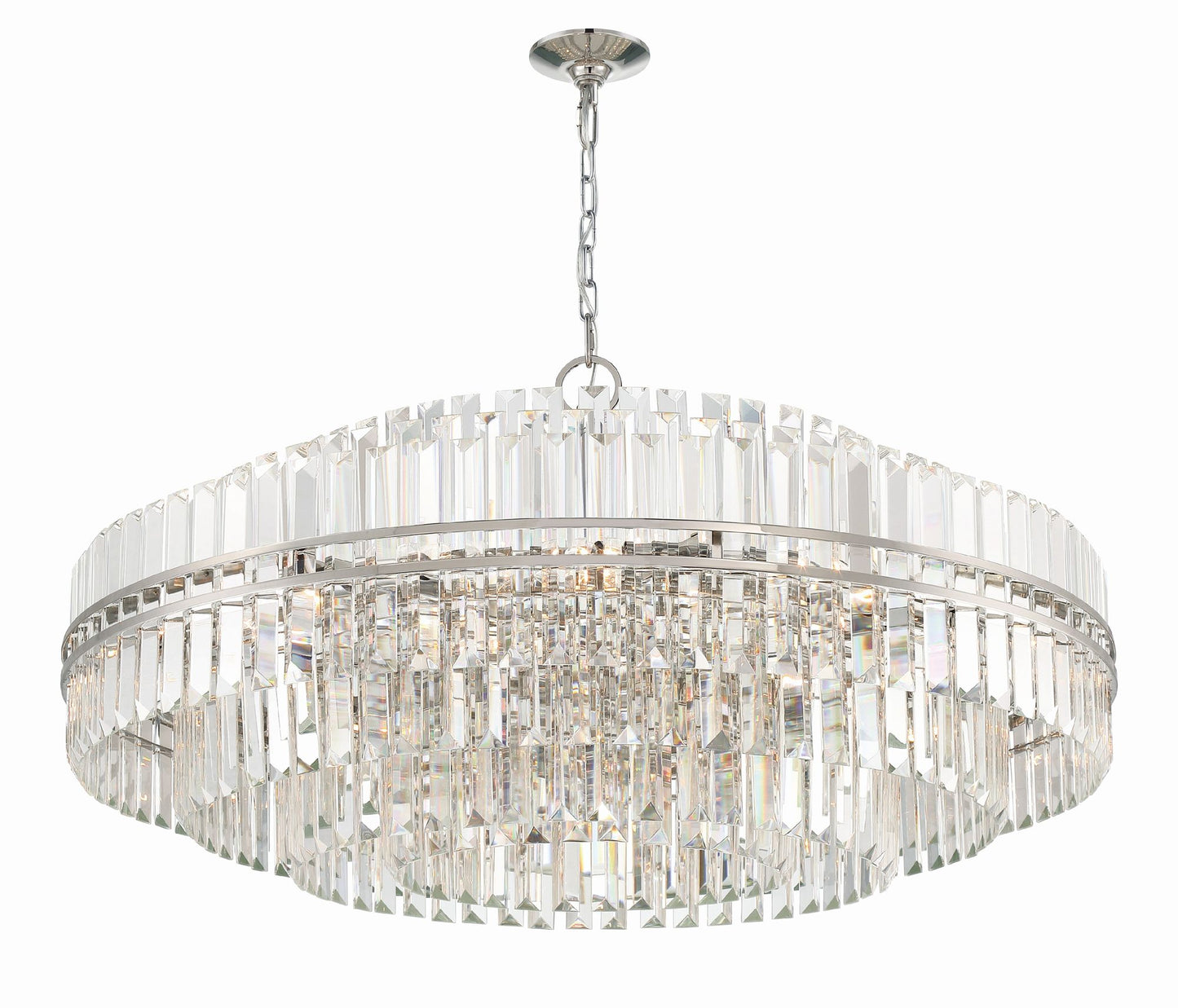 Hayes 40 1/2" Wide Polished Nickel and Crystal Chandelier