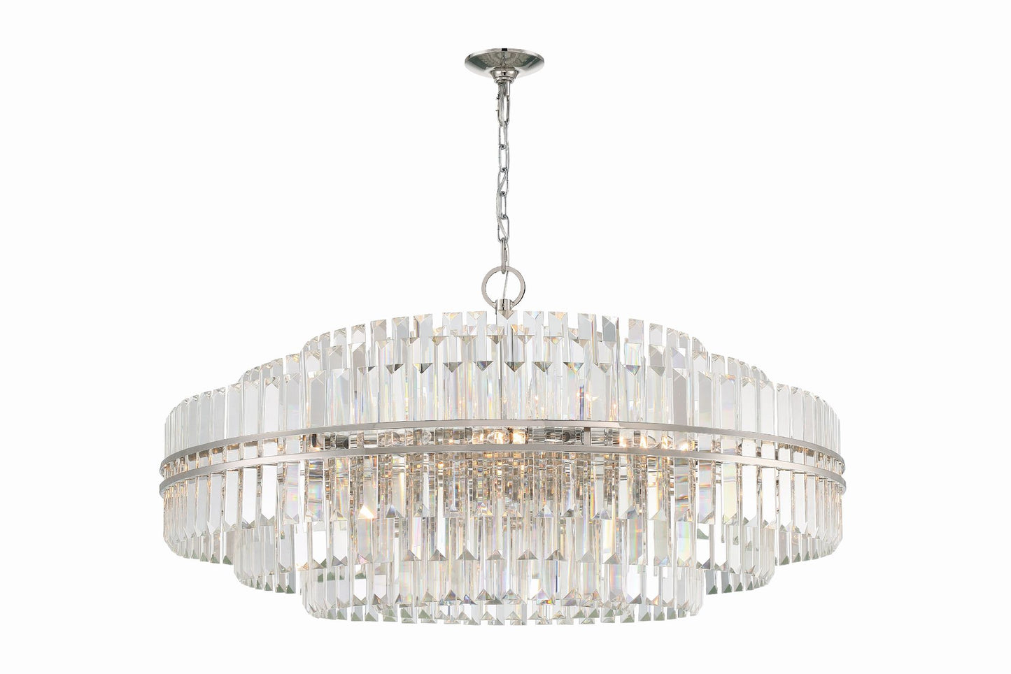 Hayes 40 1/2" Wide Polished Nickel and Crystal Chandelier