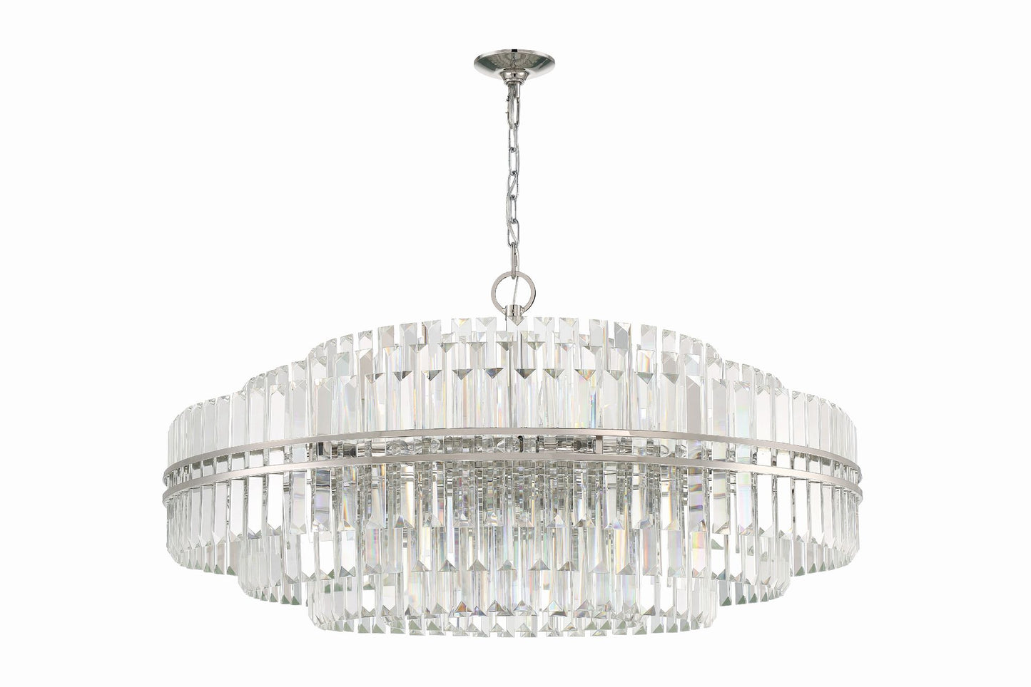 Hayes 40 1/2" Wide Polished Nickel and Crystal Chandelier