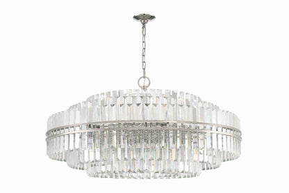 Hayes 40 1/2" Wide Polished Nickel and Crystal Chandelier