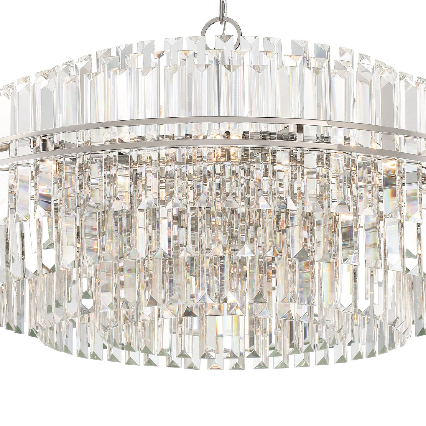 Hayes 40 1/2" Wide Polished Nickel and Crystal Chandelier