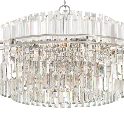 Hayes 40 1/2" Wide Polished Nickel and Crystal Chandelier