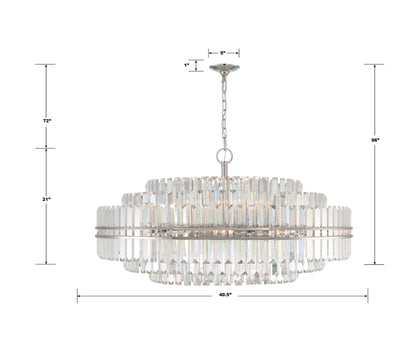 Hayes 40 1/2" Wide Polished Nickel and Crystal Chandelier