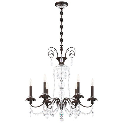 Helenia 30"H x 28"W 6-Light Crystal Chandelier in Black