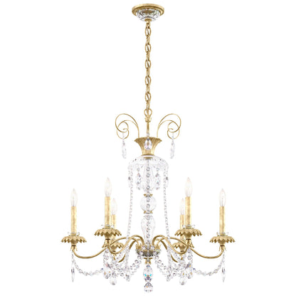 Helenia 30"H x 28"W 6-Light Crystal Chandelier in Heirloom Silver