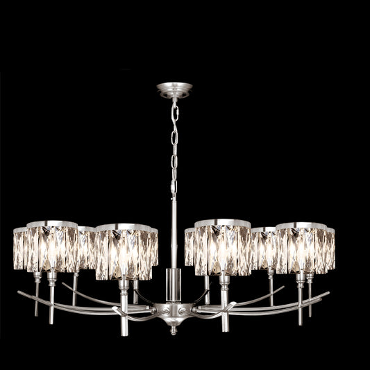 High End 10 Arm Nickel Chandelier