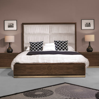 Contemporary Pleat Upholstered Bed