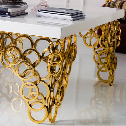 High End Contemporary Italian Gold Plated Coffee Table