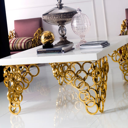 High End Contemporary Italian Gold Plated Coffee Table