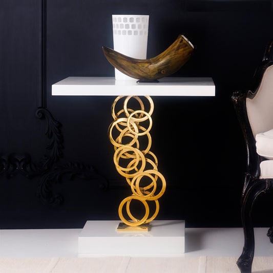 High End Contemporary Italian Gold Plated Console Table