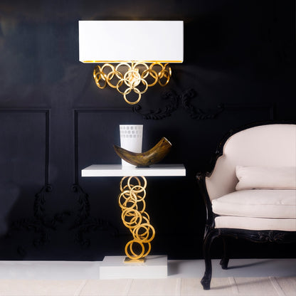 High End Contemporary Italian Gold Plated Console Table