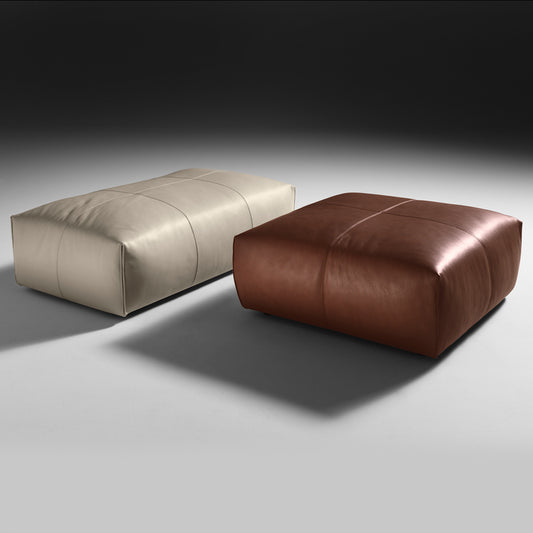 High End Designer Leather Pouffe