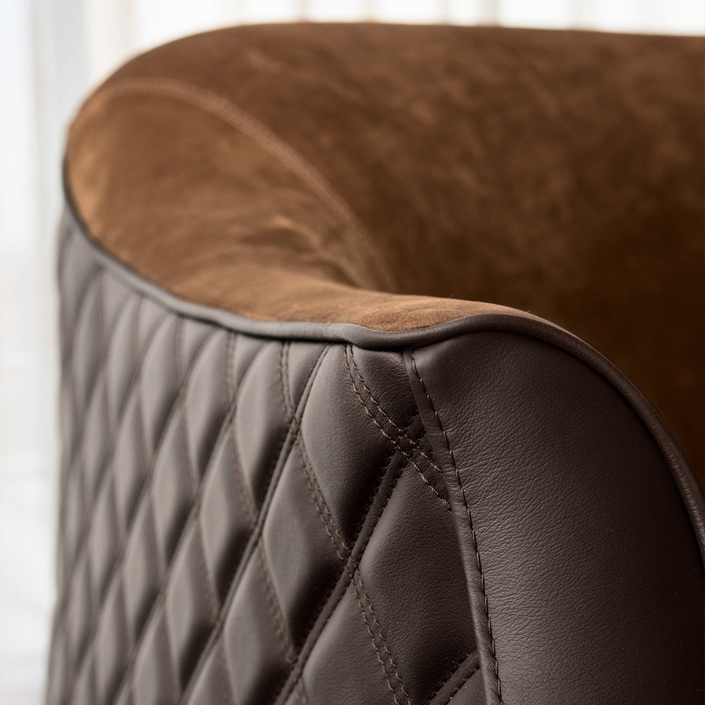 High End Designer Two-Tone Leather Armchair