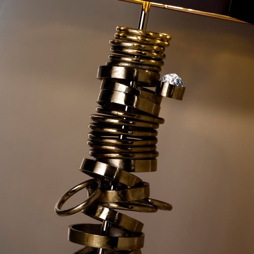 Large High End Handcrafted Contemporary Italian Chromed Iron Lamp