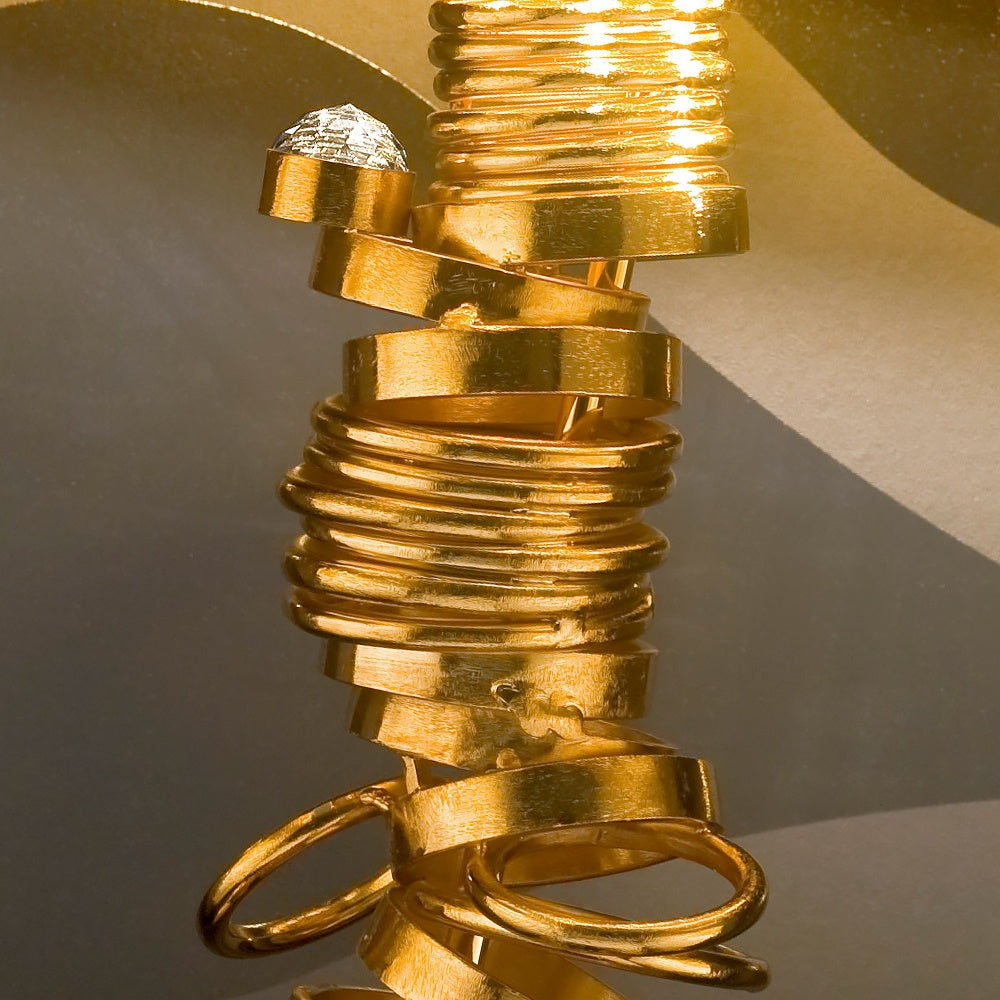 Large High End Handcrafted Contemporary Italian Gold Lamp