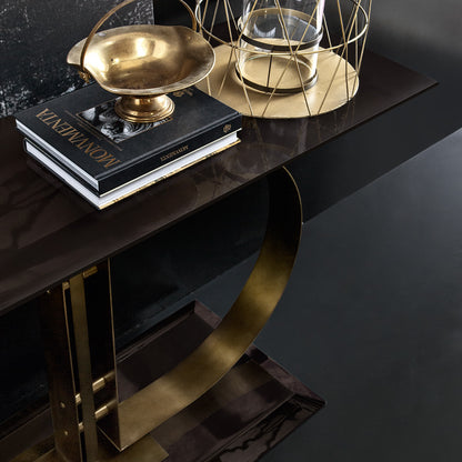 High End Italian Brass Designer Console Table