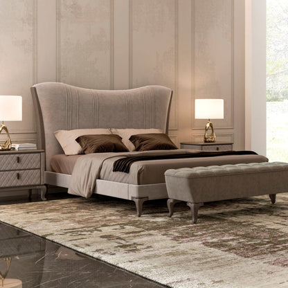 High End Italian Designer Upholstered Bed