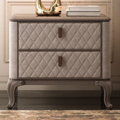 High End Italian Quilted Designer Bedside Cabinet