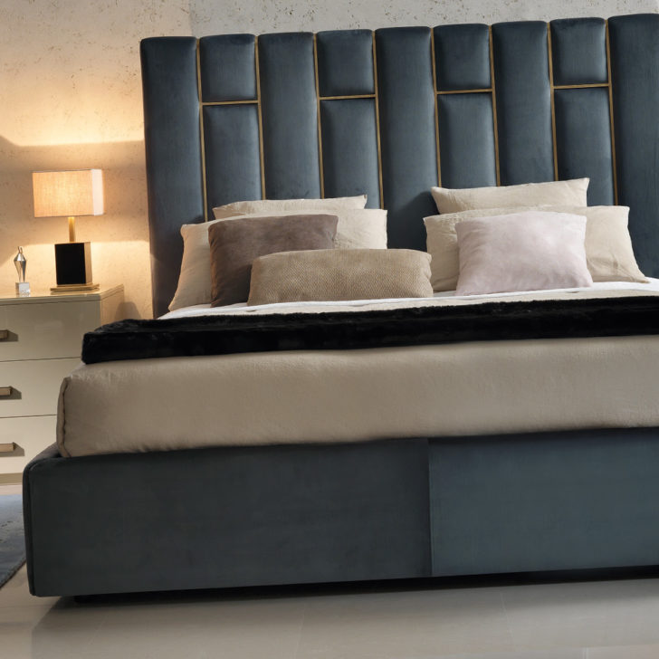 High End Velvet Upholstered Designer Bed