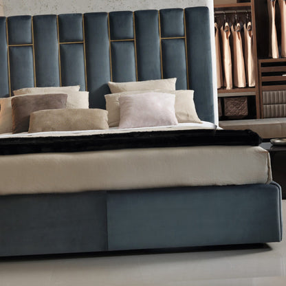 High End Velvet Upholstered Designer Bed