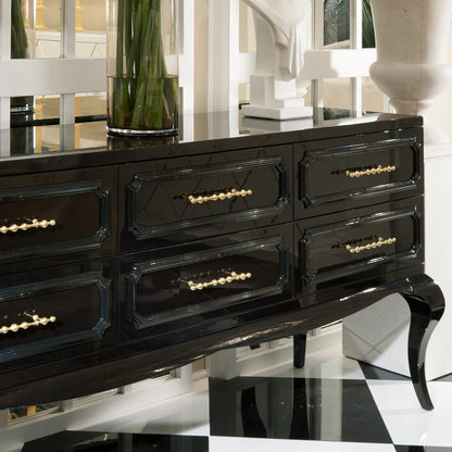 High End Modern Black Lacquered Drawers