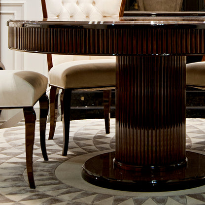 High End Modern Glamour Round Wenge Dining Table