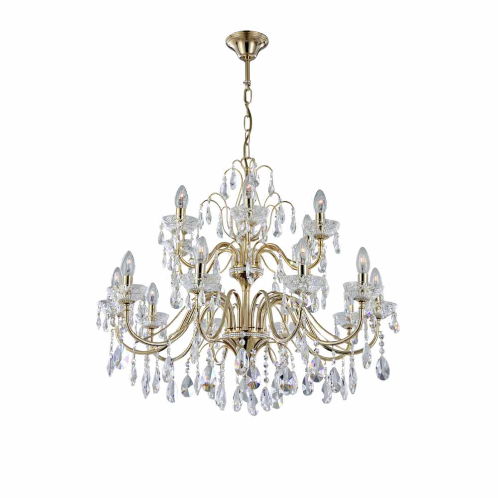 Classic Cut Crystal Gold Plated Chandelier