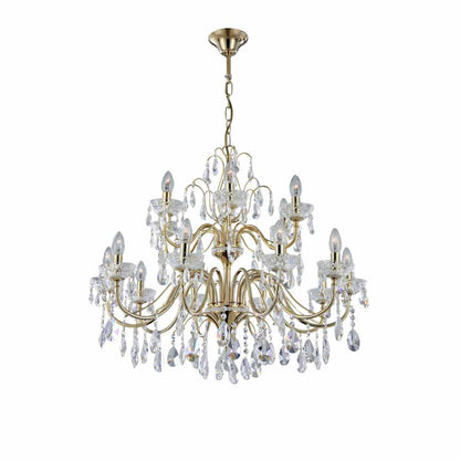 Classic Cut Crystal Gold Plated Chandelier