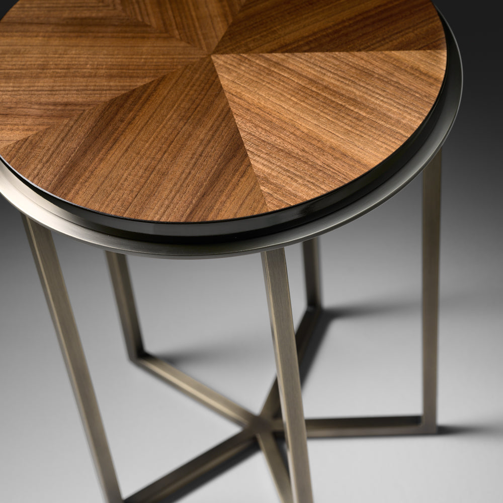 High End Walnut Veneered Side Table