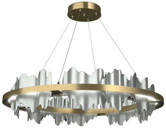 Hildene 38"W  Accented Circular Modern Brass Standard LED Pendant