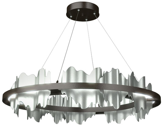Hildene 38"W  Accented Circular Oil Rubbed Bronze Standard LED Pendant
