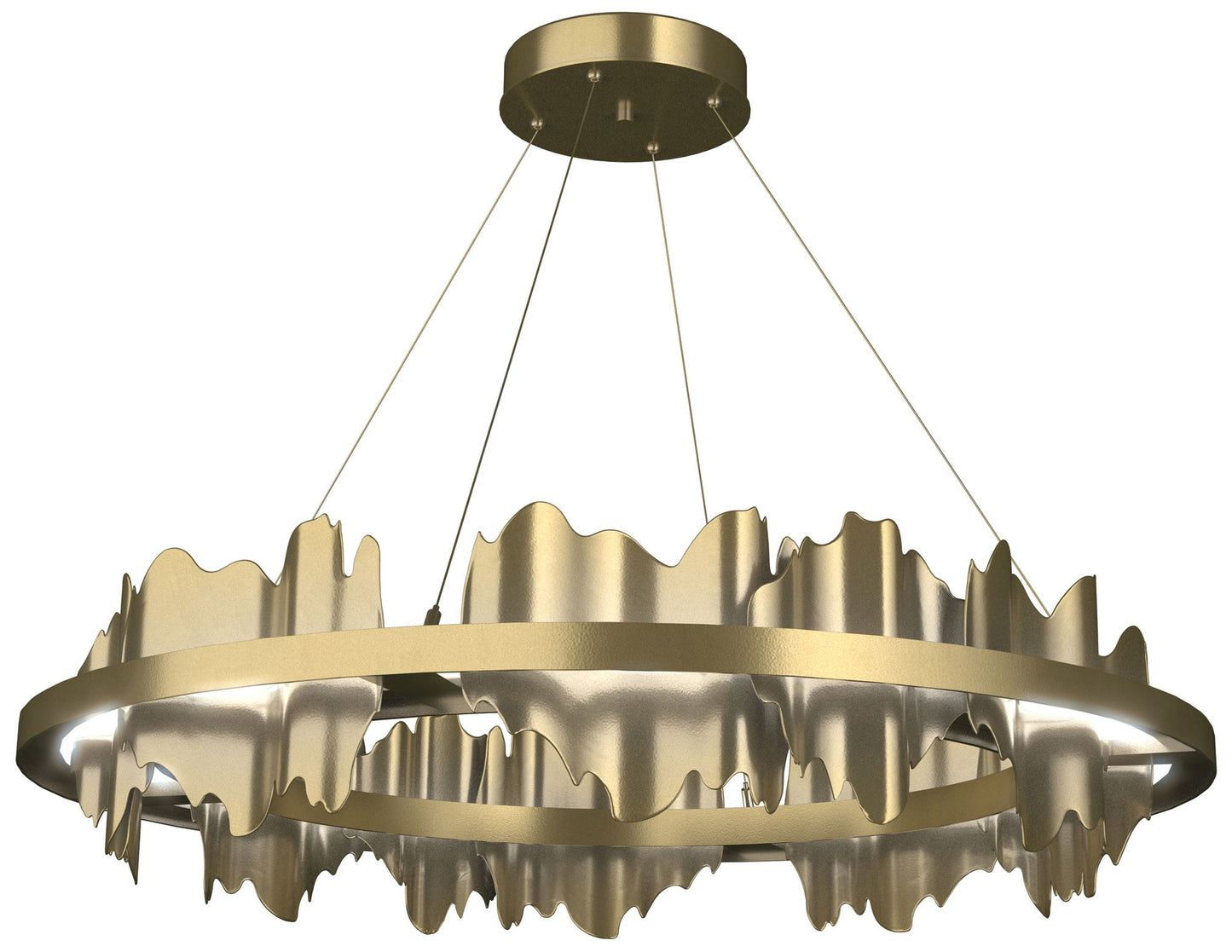 Hildene 38"W Brass Accented Circular Brass Standard LED Pendant