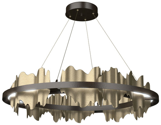 Hildene 38"W Gold Accented Circular Oil Rubbed Bronze Standard LED Pen