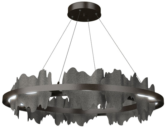 Hildene 38"W Iron Accented Circular Oil Rubbed Bronze Standard LED Pen