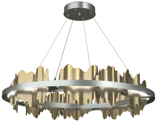 Hildene 38"W Modern Brass Accented Circular  Standard LED Pendant