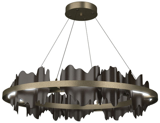 Hildene 38"W Oil Rubbed Bronze Accented Circular Gold Standard LED Pen