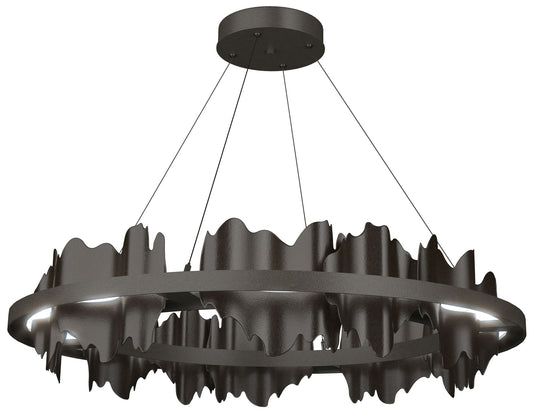 Hildene 38"W Oil Rubbed Bronze Accented Circular Smoke Standard LED Pe